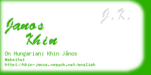 janos khin business card